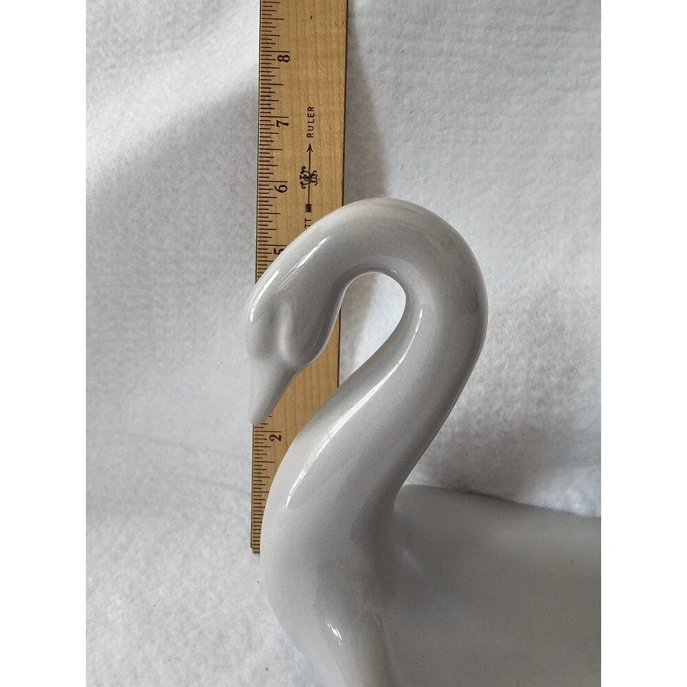 VINTAGE SWAN SOAP DISH CERAMIC Gray GLOSS GLAZE RETRO